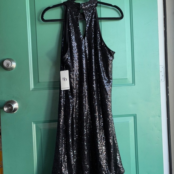 SD collection size 14 black sequin dress new NWT - Picture 5 of 7